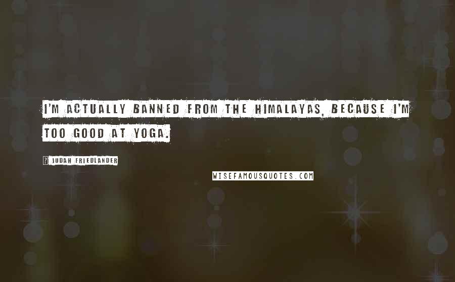 Judah Friedlander Quotes: I'm actually banned from the Himalayas, because I'm too good at yoga.