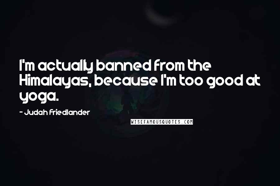 Judah Friedlander Quotes: I'm actually banned from the Himalayas, because I'm too good at yoga.