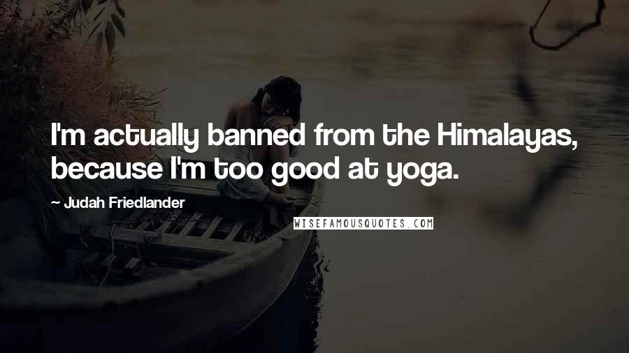Judah Friedlander Quotes: I'm actually banned from the Himalayas, because I'm too good at yoga.