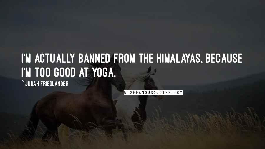 Judah Friedlander Quotes: I'm actually banned from the Himalayas, because I'm too good at yoga.