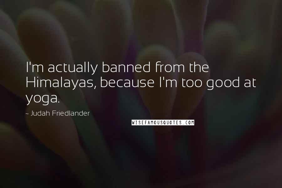 Judah Friedlander Quotes: I'm actually banned from the Himalayas, because I'm too good at yoga.