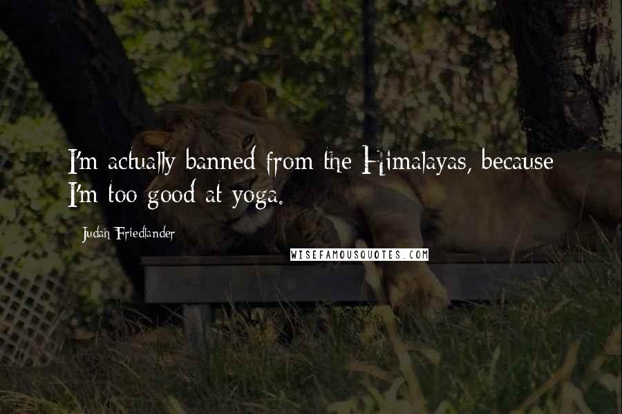 Judah Friedlander Quotes: I'm actually banned from the Himalayas, because I'm too good at yoga.