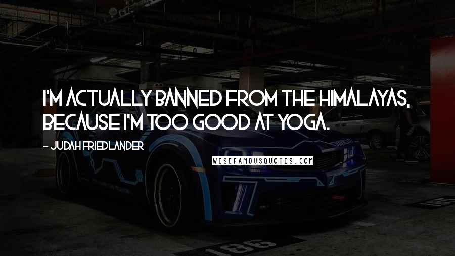Judah Friedlander Quotes: I'm actually banned from the Himalayas, because I'm too good at yoga.