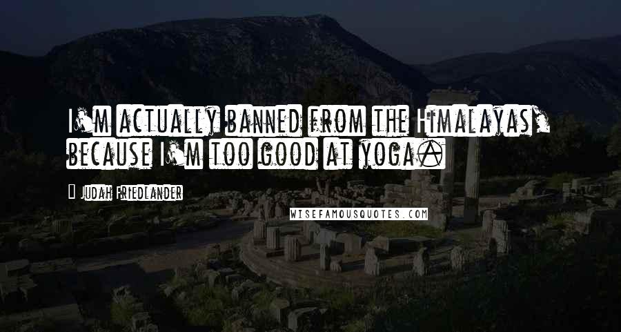 Judah Friedlander Quotes: I'm actually banned from the Himalayas, because I'm too good at yoga.