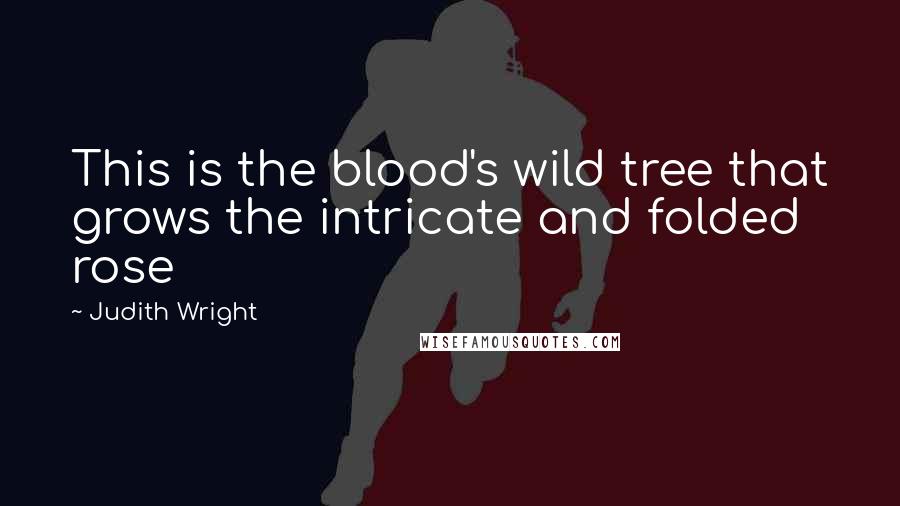 Judith Wright Quotes: This is the blood's wild tree that grows the intricate and folded rose