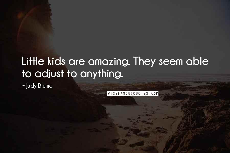 Judy Blume Quotes: Little kids are amazing. They seem able to adjust to anything.