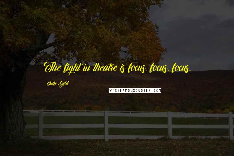 Judy Gold Quotes: The fight in theatre is focus, focus, focus.