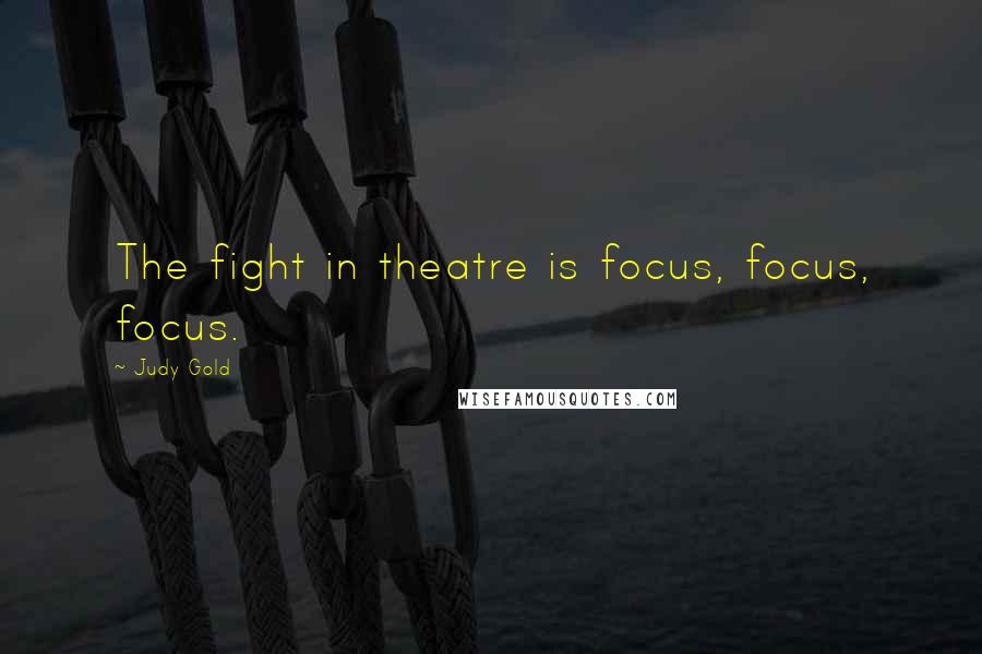 Judy Gold Quotes: The fight in theatre is focus, focus, focus.