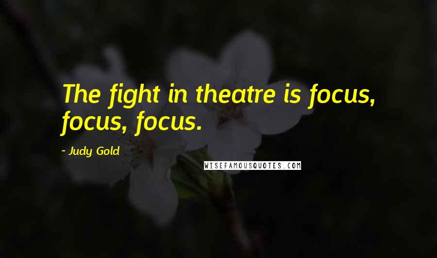 Judy Gold Quotes: The fight in theatre is focus, focus, focus.