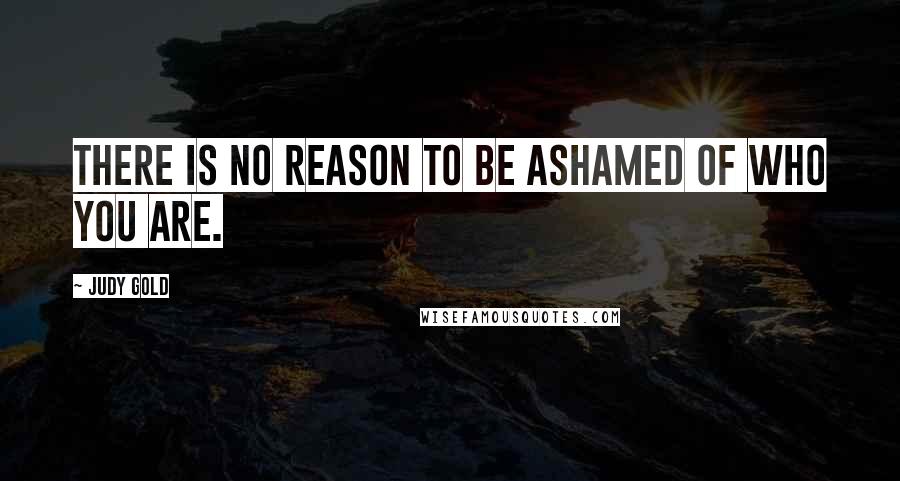 Judy Gold Quotes: There is no reason to be ashamed of who you are.