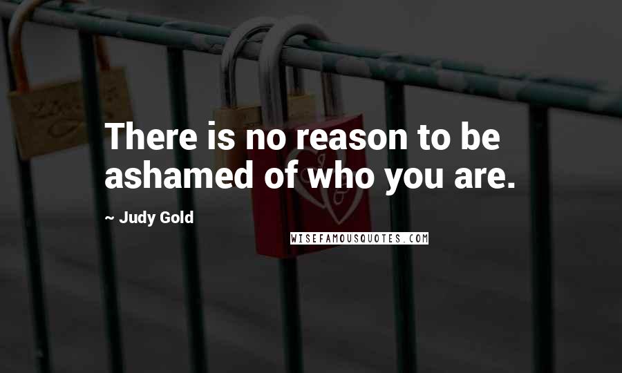 Judy Gold Quotes: There is no reason to be ashamed of who you are.