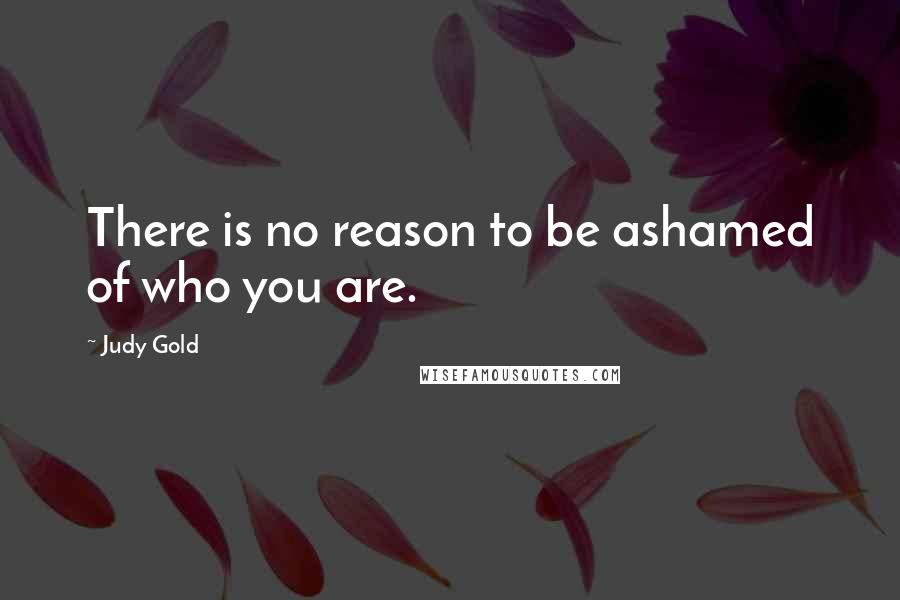 Judy Gold Quotes: There is no reason to be ashamed of who you are.