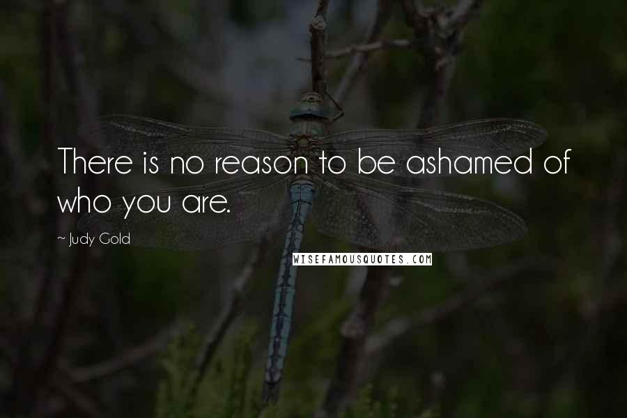 Judy Gold Quotes: There is no reason to be ashamed of who you are.