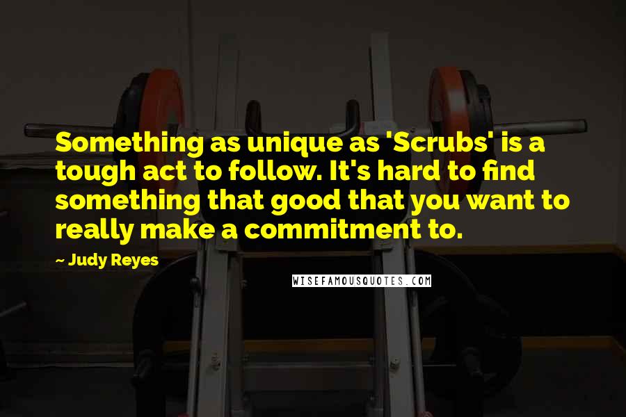 Judy Reyes Quotes: Something as unique as 'Scrubs' is a tough act to follow. It's hard to find something that good that you want to really make a commitment to.