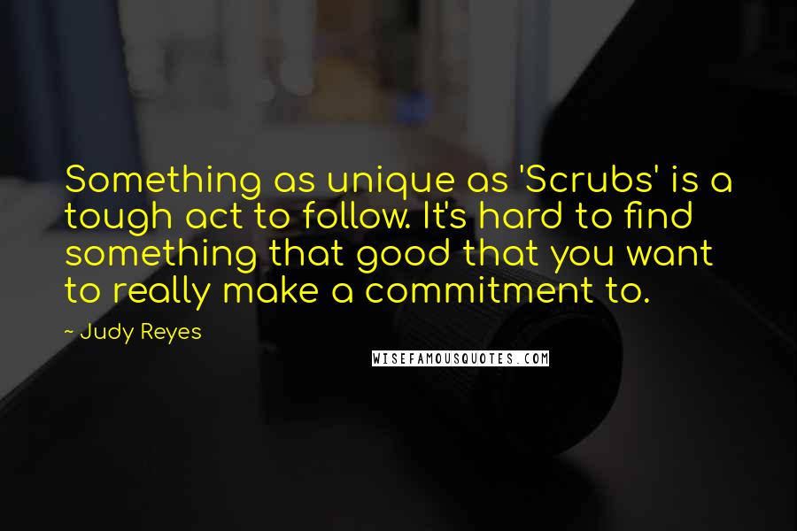 Judy Reyes Quotes: Something as unique as 'Scrubs' is a tough act to follow. It's hard to find something that good that you want to really make a commitment to.