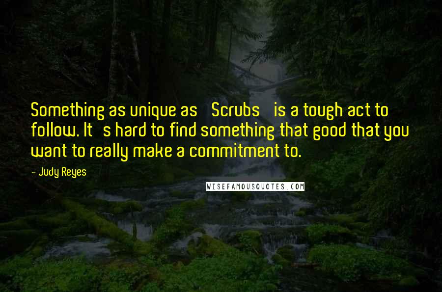 Judy Reyes Quotes: Something as unique as 'Scrubs' is a tough act to follow. It's hard to find something that good that you want to really make a commitment to.