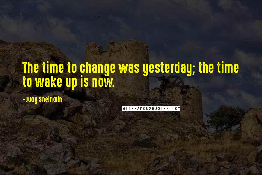 Judy Sheindlin Quotes: The time to change was yesterday; the time to wake up is now.