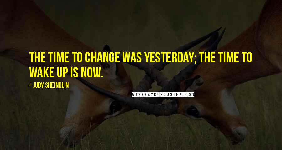 Judy Sheindlin Quotes: The time to change was yesterday; the time to wake up is now.