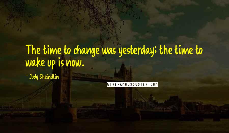 Judy Sheindlin Quotes: The time to change was yesterday; the time to wake up is now.