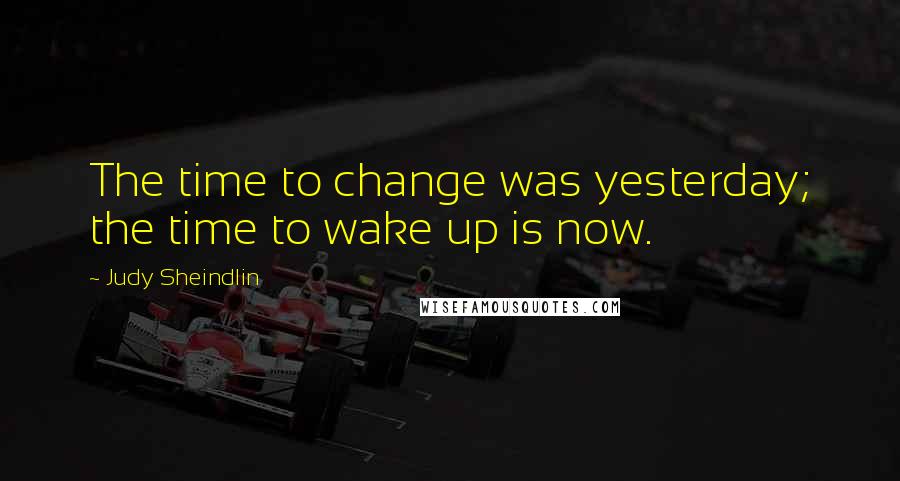 Judy Sheindlin Quotes: The time to change was yesterday; the time to wake up is now.