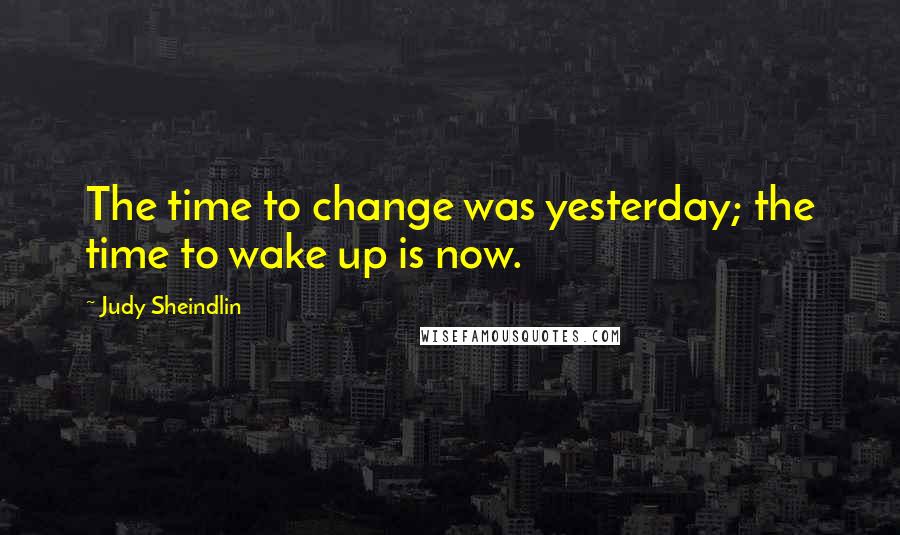 Judy Sheindlin Quotes: The time to change was yesterday; the time to wake up is now.