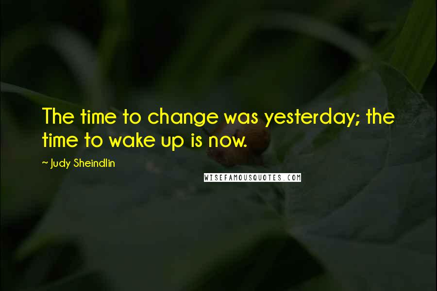 Judy Sheindlin Quotes: The time to change was yesterday; the time to wake up is now.