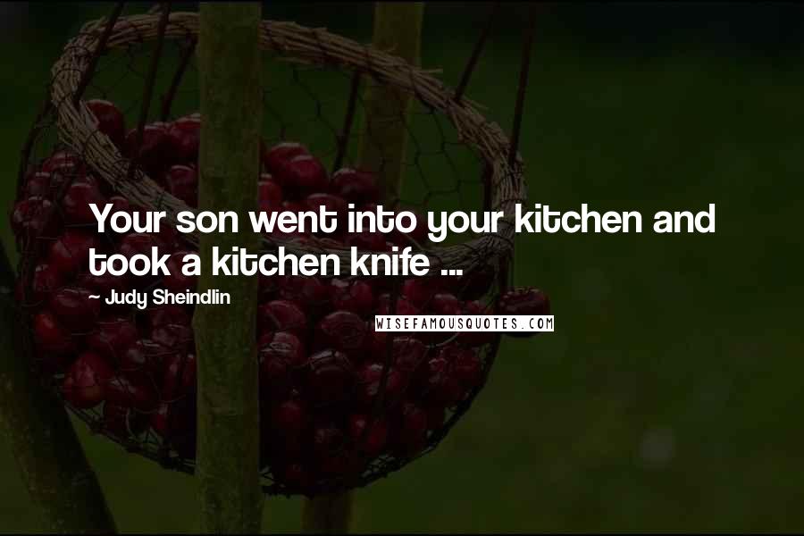 Judy Sheindlin Quotes: Your son went into your kitchen and took a kitchen knife ...