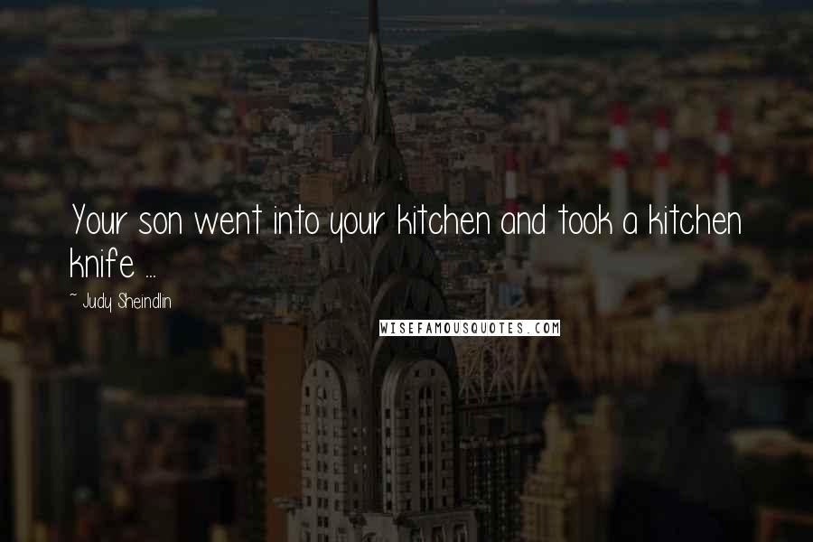 Judy Sheindlin Quotes: Your son went into your kitchen and took a kitchen knife ...