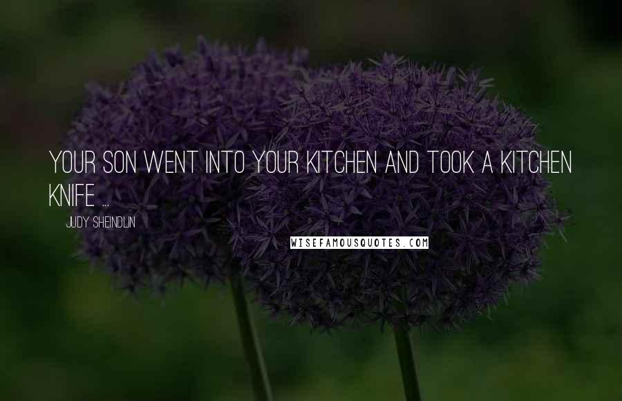 Judy Sheindlin Quotes: Your son went into your kitchen and took a kitchen knife ...