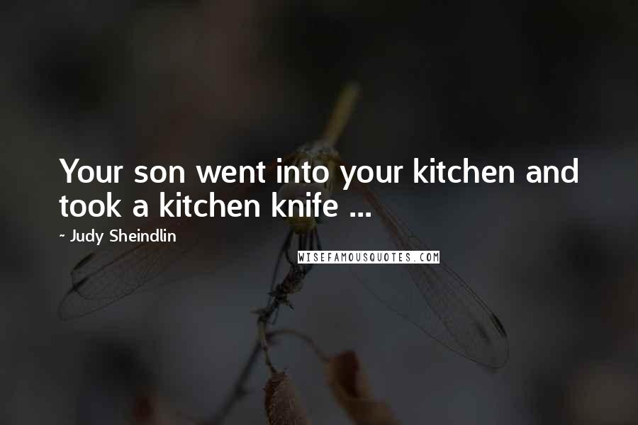 Judy Sheindlin Quotes: Your son went into your kitchen and took a kitchen knife ...