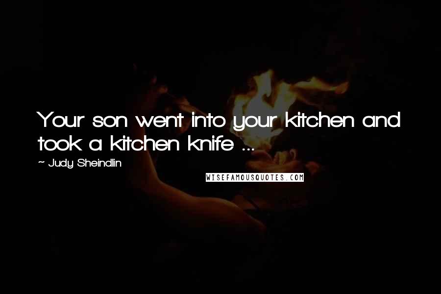 Judy Sheindlin Quotes: Your son went into your kitchen and took a kitchen knife ...