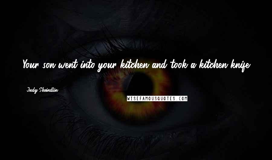 Judy Sheindlin Quotes: Your son went into your kitchen and took a kitchen knife ...