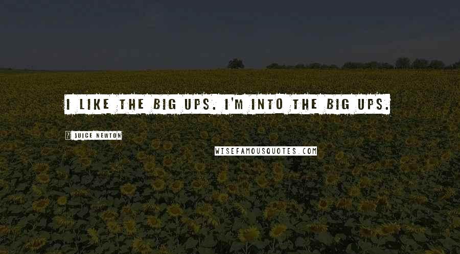 Juice Newton Quotes: I like the big ups. I'm into the big ups.