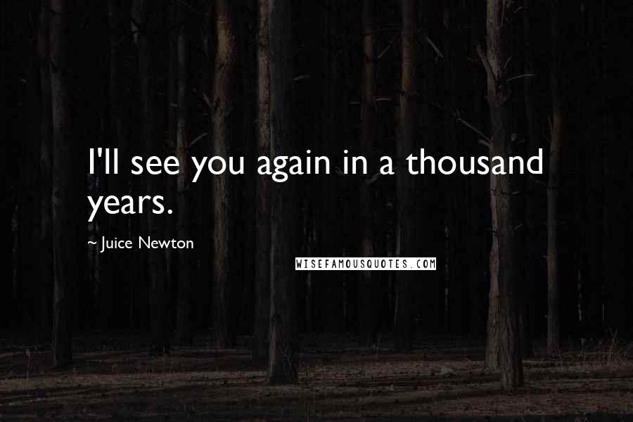 Juice Newton Quotes: I'll see you again in a thousand years.