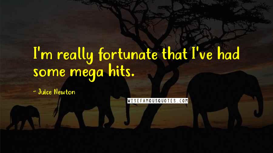 Juice Newton Quotes: I'm really fortunate that I've had some mega hits.