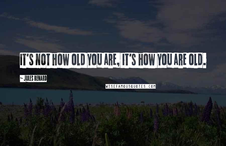 Jules Renard Quotes: It's not how old you are, it's how you are old.