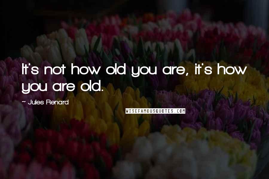 Jules Renard Quotes: It's not how old you are, it's how you are old.