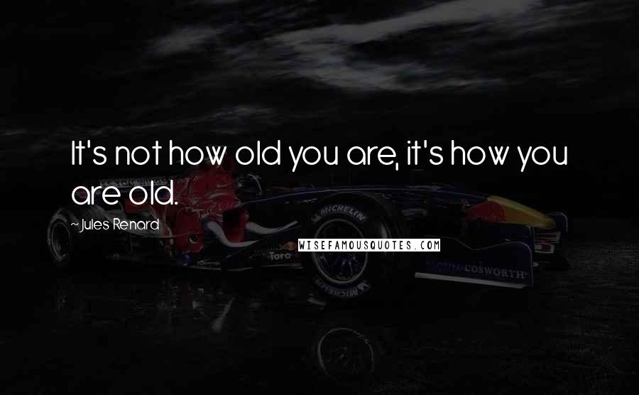 Jules Renard Quotes: It's not how old you are, it's how you are old.