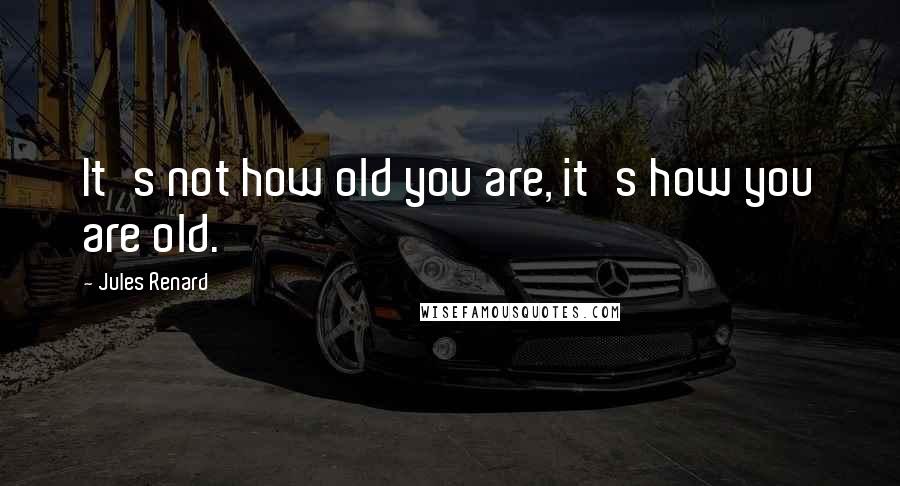 Jules Renard Quotes: It's not how old you are, it's how you are old.