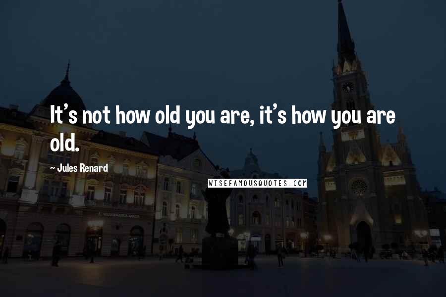 Jules Renard Quotes: It's not how old you are, it's how you are old.