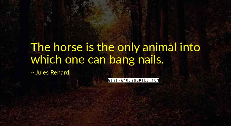 Jules Renard Quotes: The horse is the only animal into which one can bang nails.