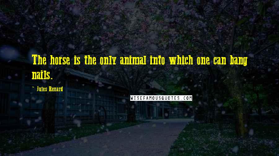 Jules Renard Quotes: The horse is the only animal into which one can bang nails.