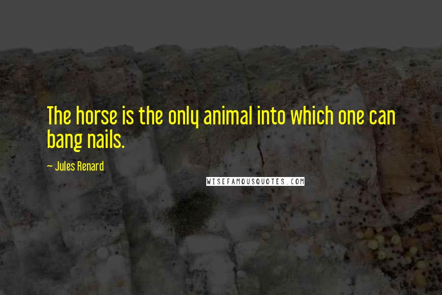 Jules Renard Quotes: The horse is the only animal into which one can bang nails.