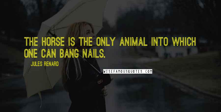 Jules Renard Quotes: The horse is the only animal into which one can bang nails.