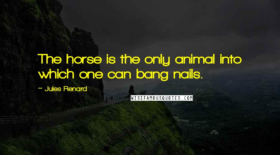 Jules Renard Quotes: The horse is the only animal into which one can bang nails.