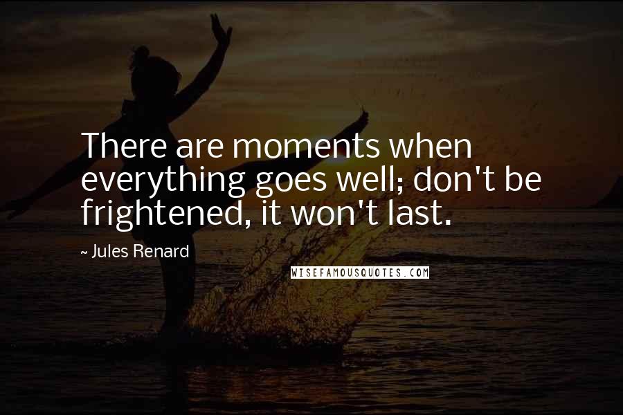 Jules Renard Quotes: There are moments when everything goes well; don't be frightened, it won't last.