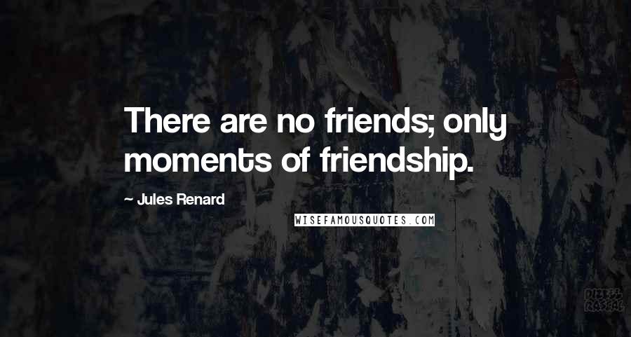 Jules Renard Quotes: There are no friends; only moments of friendship.