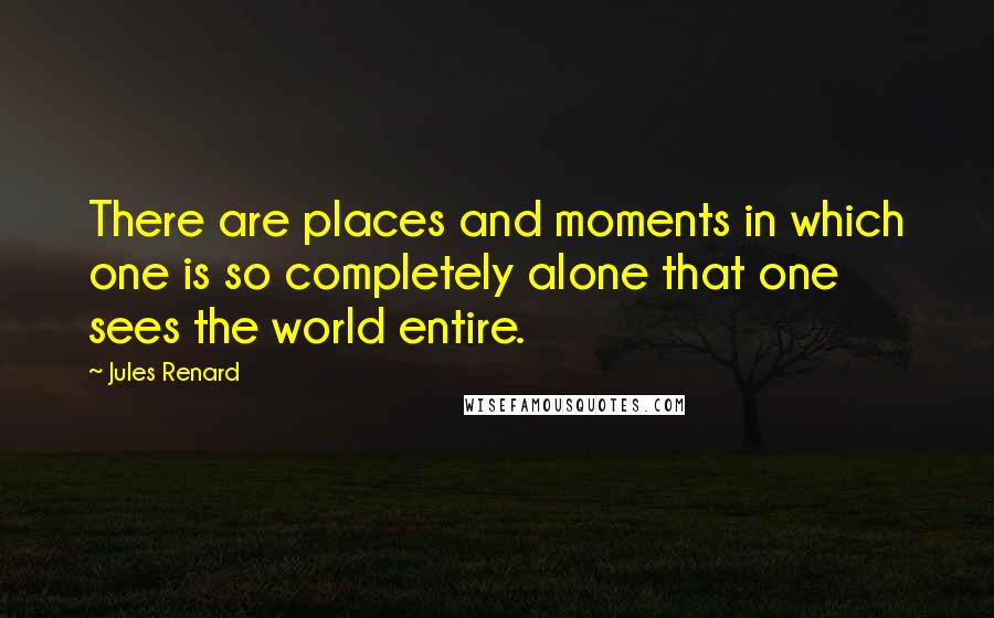 Jules Renard Quotes: There are places and moments in which one is so completely alone that one sees the world entire.