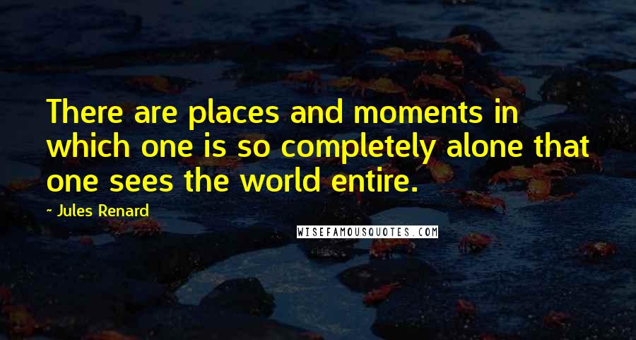 Jules Renard Quotes: There are places and moments in which one is so completely alone that one sees the world entire.