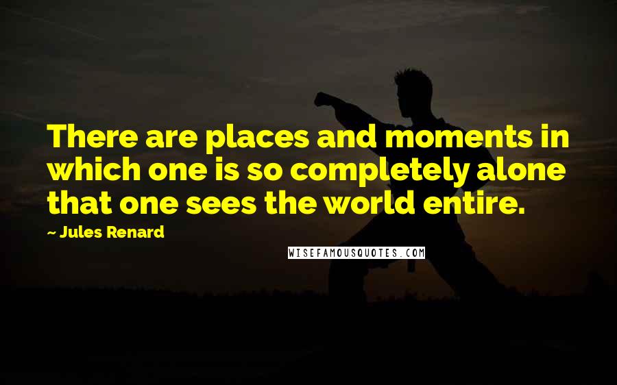 Jules Renard Quotes: There are places and moments in which one is so completely alone that one sees the world entire.